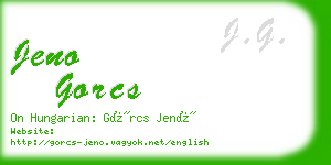 jeno gorcs business card